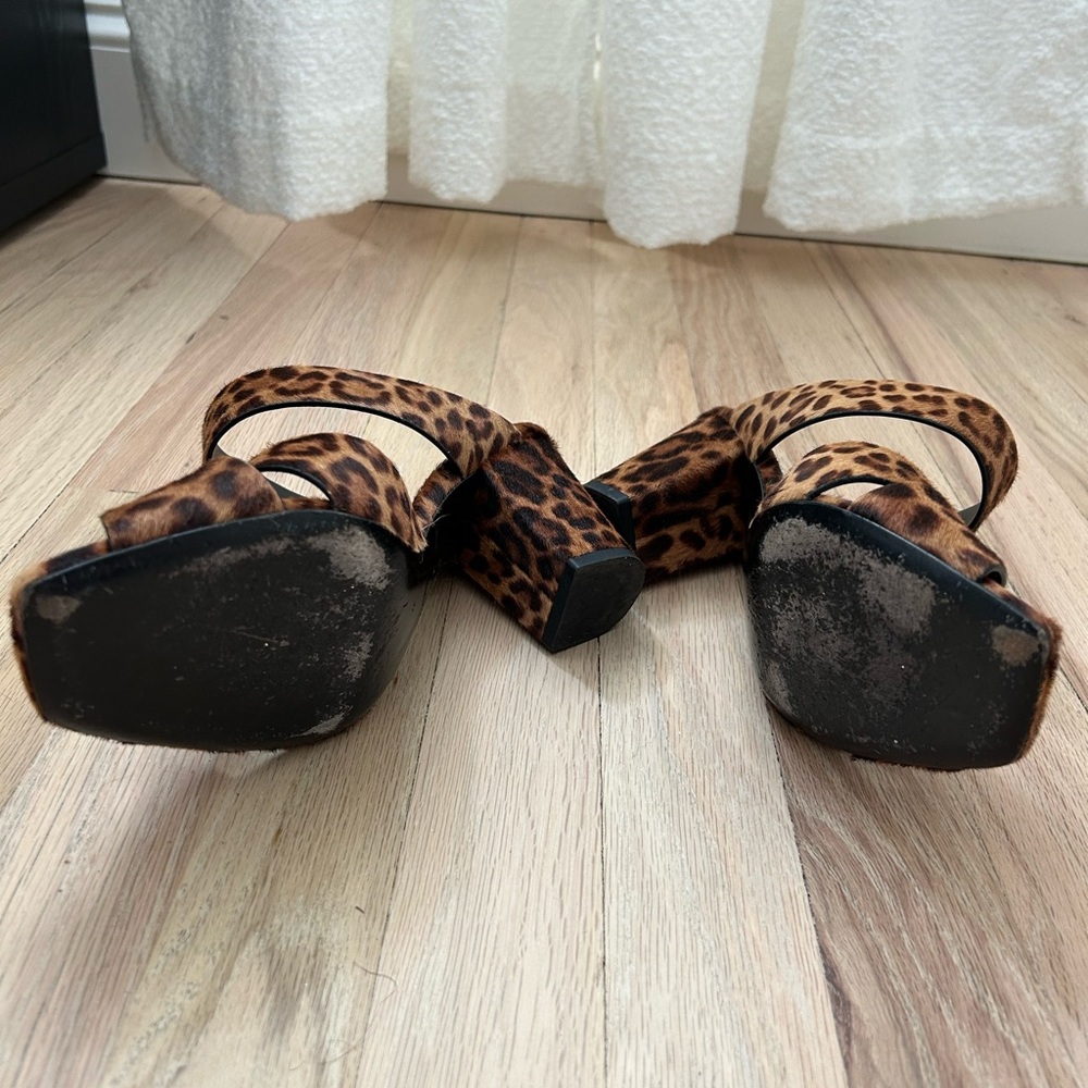 Saint Laurent Leopard Heeled Sandals - Picture 5 of 5